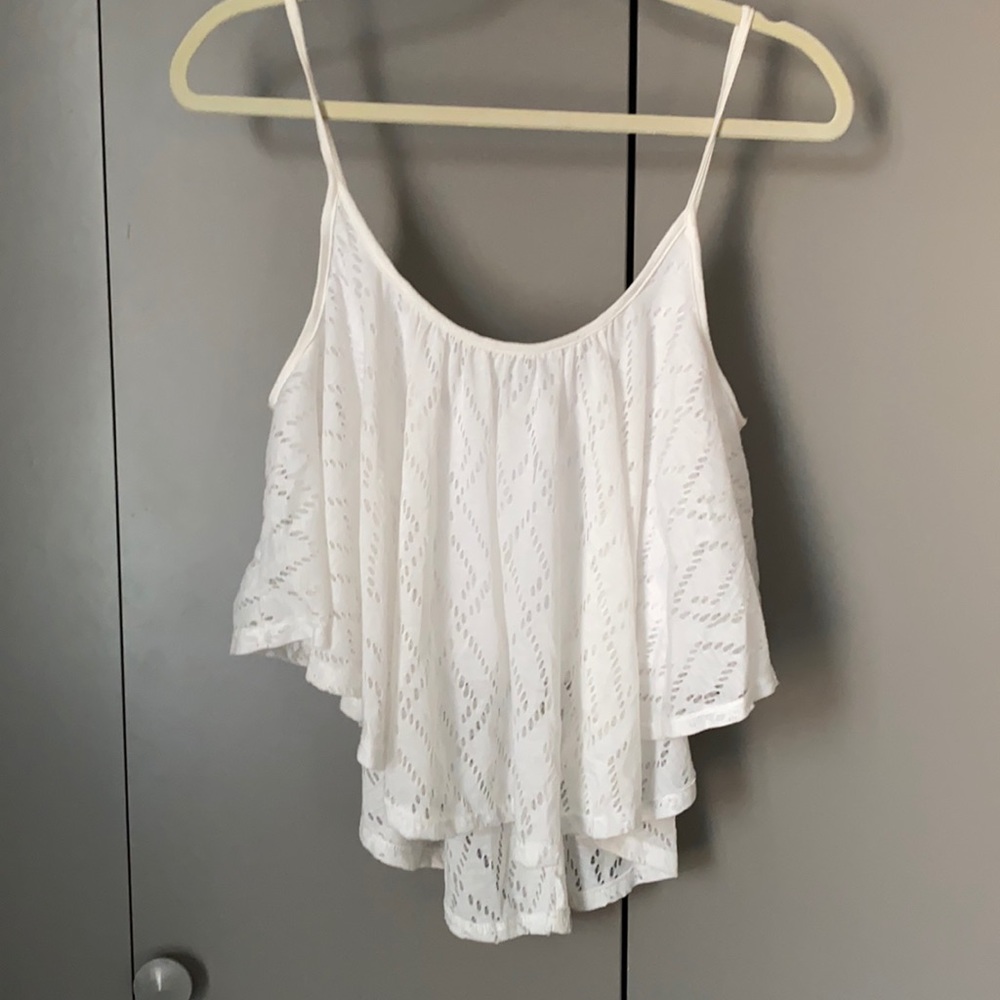 Cute white flowy tank